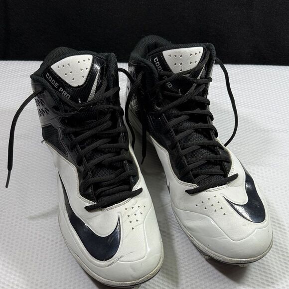 Nike Lunarlon Code Pro Black and White Football Cleats  Size 15 main image 4